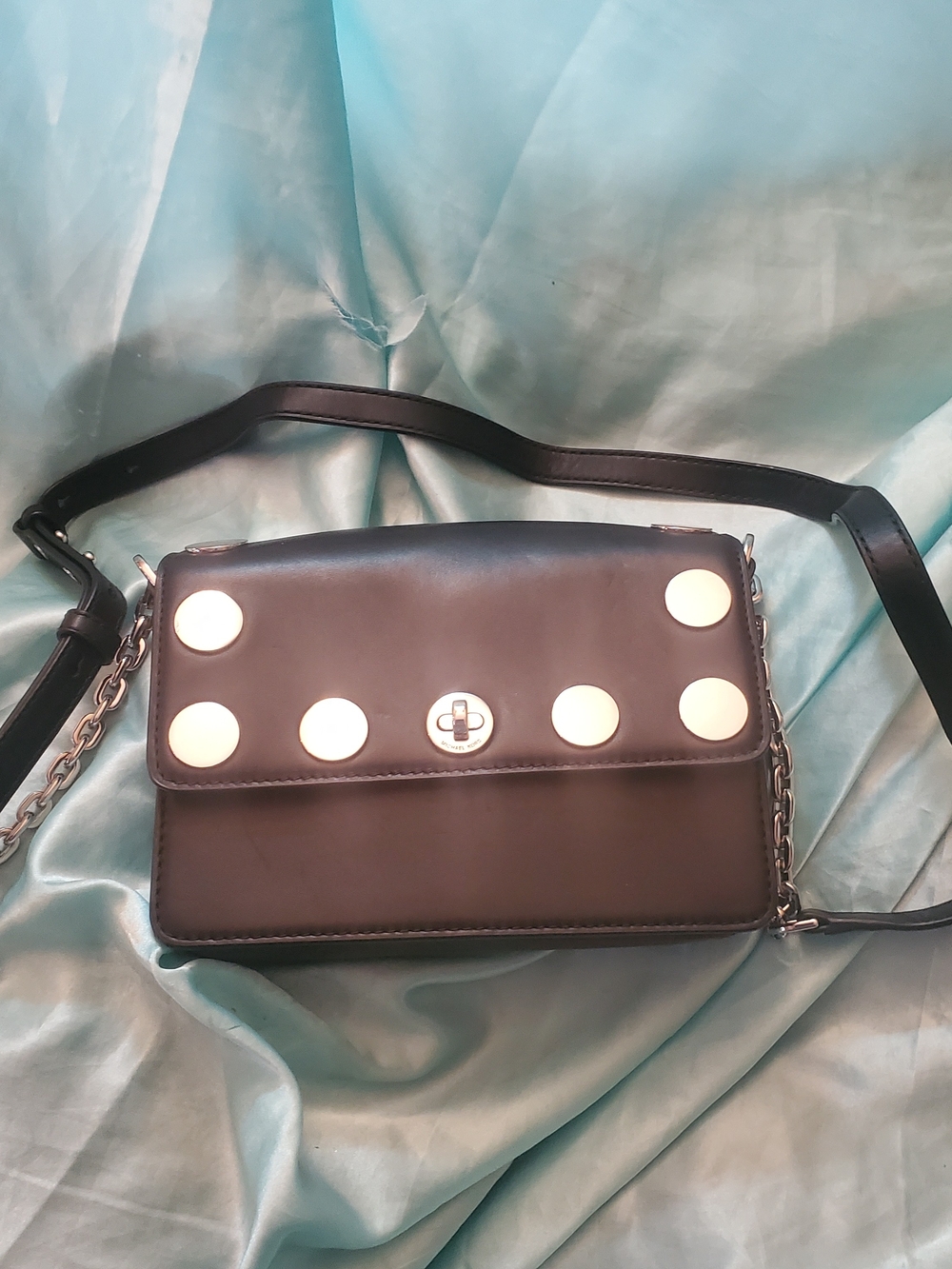 Michael Kors Black Crossbody with Silver Stud Accents